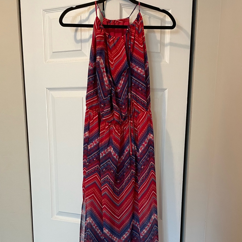 Summer maxi dress red white and blue